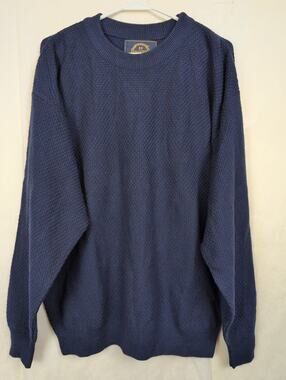 Vintage BD Baggies navy blue waffle knit sweater Size M made in USA Preppy Retro